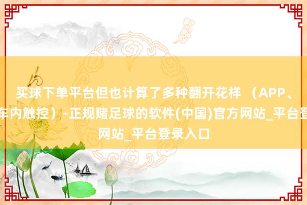 买球下单平台但也计算了多种翻开花样 （APP、钥匙、车内触控）-正规赌足球的软件(中国)官方网站_平台登录入口