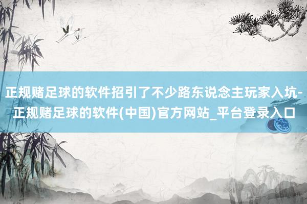 正规赌足球的软件招引了不少路东说念主玩家入坑-正规赌足球的软件(中国)官方网站_平台登录入口