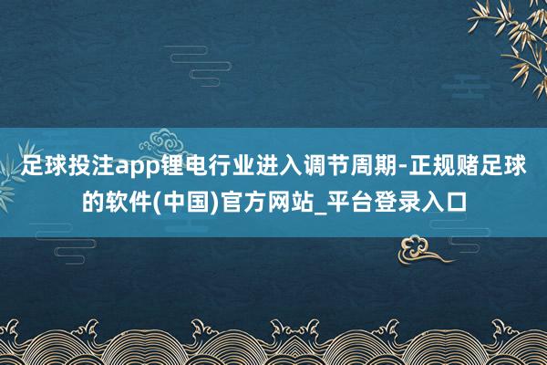 足球投注app锂电行业进入调节周期-正规赌足球的软件(中国)官方网站_平台登录入口