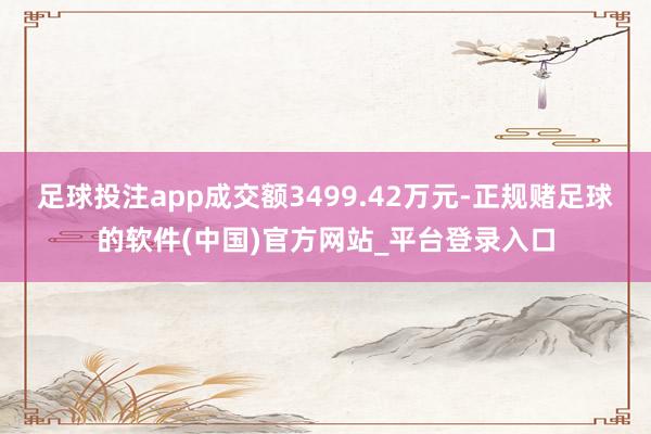 足球投注app成交额3499.42万元-正规赌足球的软件(中国)官方网站_平台登录入口