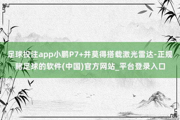 足球投注app小鹏P7+并莫得搭载激光雷达-正规赌足球的软件(中国)官方网站_平台登录入口