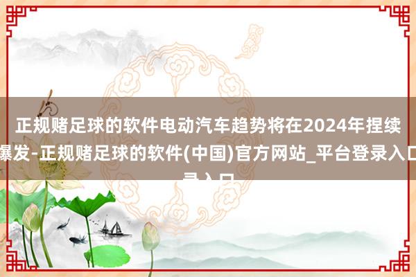 正规赌足球的软件电动汽车趋势将在2024年捏续爆发-正规赌足球的软件(中国)官方网站_平台登录入口