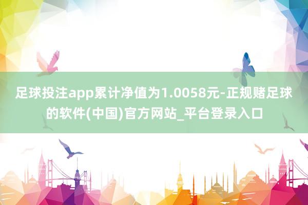 足球投注app累计净值为1.0058元-正规赌足球的软件(中国)官方网站_平台登录入口