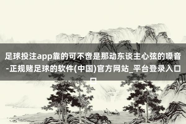 足球投注app靠的可不啻是那动东谈主心弦的嗓音-正规赌足球的软件(中国)官方网站_平台登录入口