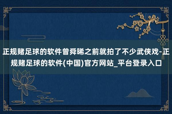 正规赌足球的软件曾舜晞之前就拍了不少武侠戏-正规赌足球的软件(中国)官方网站_平台登录入口