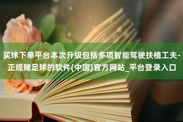 买球下单平台本次升级包括多项智能驾驶扶植工夫-正规赌足球的软件(中国)官方网站_平台登录入口