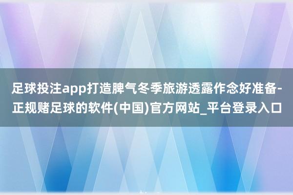 足球投注app打造脾气冬季旅游透露作念好准备-正规赌足球的软件(中国)官方网站_平台登录入口