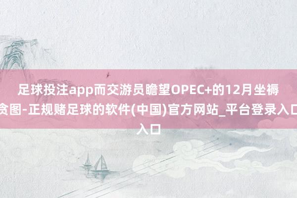 足球投注app而交游员瞻望OPEC+的12月坐褥贪图-正规赌足球的软件(中国)官方网站_平台登录入口