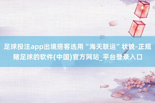 足球投注app出境搭客选用“海天联运”状貌-正规赌足球的软件(中国)官方网站_平台登录入口