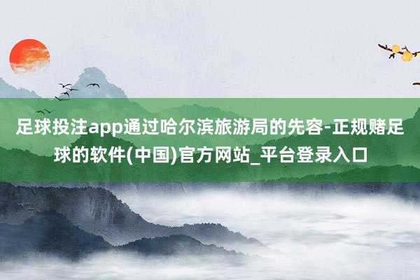 足球投注app通过哈尔滨旅游局的先容-正规赌足球的软件(中国)官方网站_平台登录入口