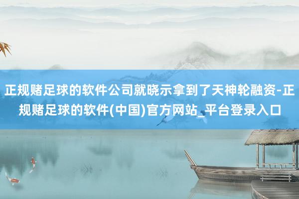 正规赌足球的软件公司就晓示拿到了天神轮融资-正规赌足球的软件(中国)官方网站_平台登录入口