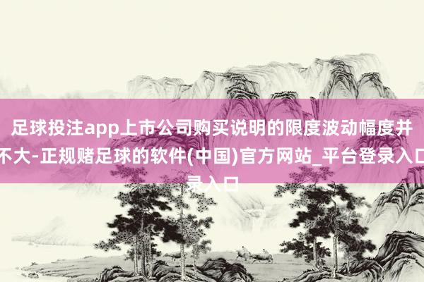 足球投注app上市公司购买说明的限度波动幅度并不大-正规赌足球的软件(中国)官方网站_平台登录入口