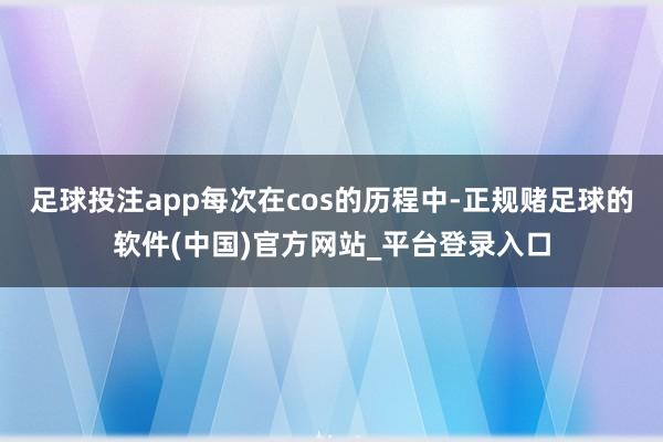 足球投注app每次在cos的历程中-正规赌足球的软件(中国)官方网站_平台登录入口