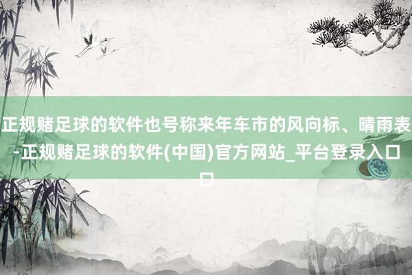 正规赌足球的软件也号称来年车市的风向标、晴雨表-正规赌足球的软件(中国)官方网站_平台登录入口