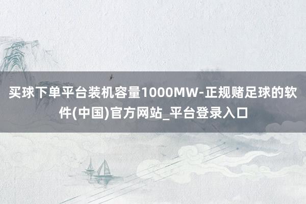 买球下单平台装机容量1000MW-正规赌足球的软件(中国)官方网站_平台登录入口