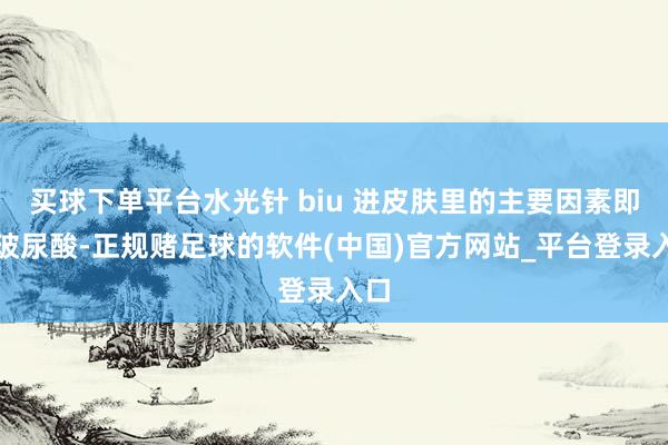 买球下单平台水光针 biu 进皮肤里的主要因素即是玻尿酸-正规赌足球的软件(中国)官方网站_平台登录入口