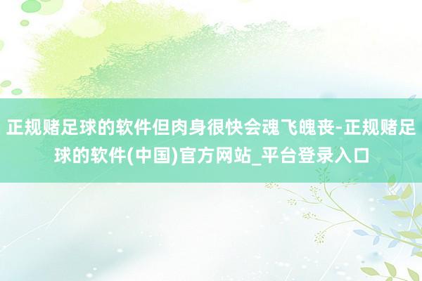 正规赌足球的软件但肉身很快会魂飞魄丧-正规赌足球的软件(中国)官方网站_平台登录入口