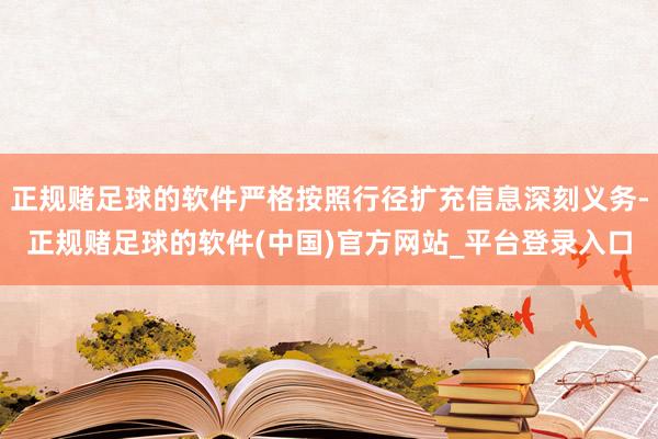 正规赌足球的软件严格按照行径扩充信息深刻义务-正规赌足球的软件(中国)官方网站_平台登录入口